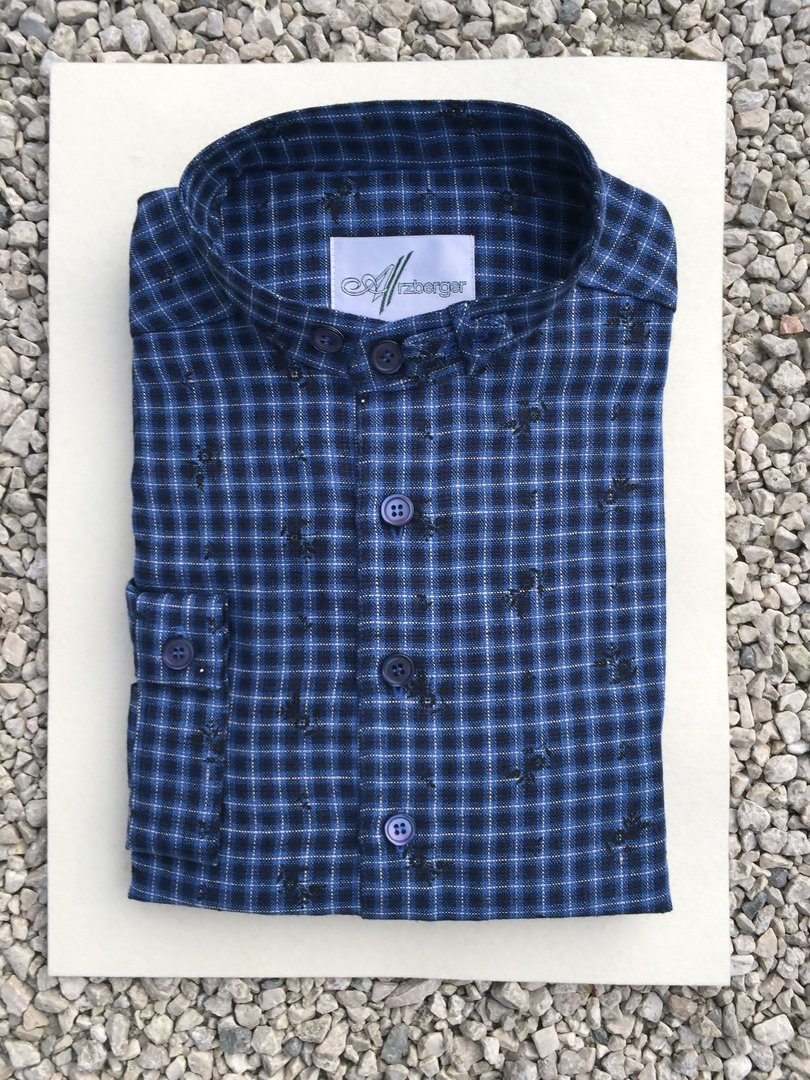 Arzberger Trachtenhemd ❖ Karo blau