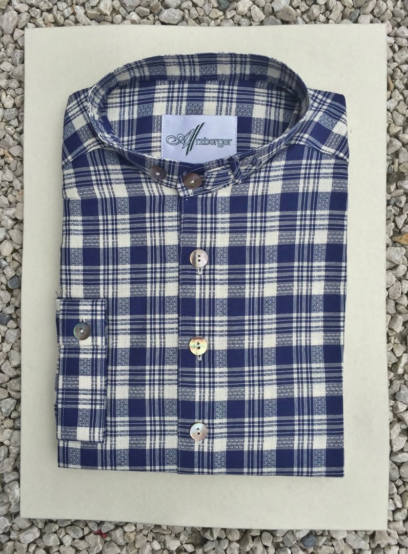 Arzberger Trachtenhemd ❖ Karo blau