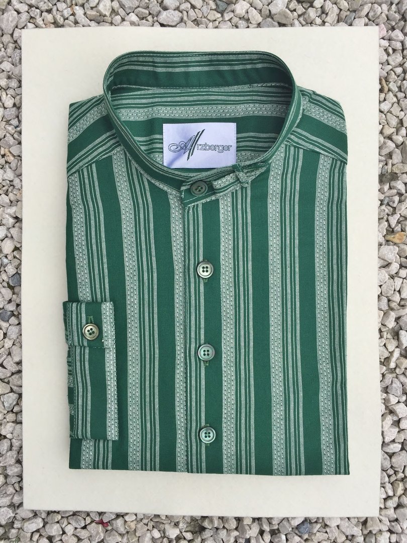 Arzberger Trachtenhemd ❖ Streifen grün