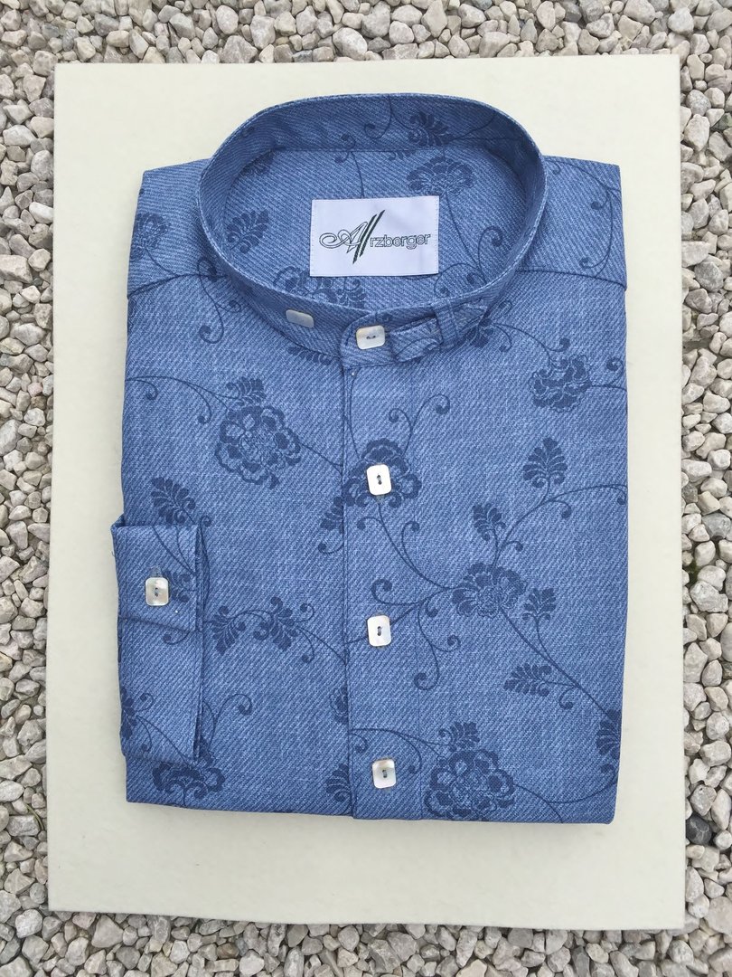 Arzberger Trachtenhemd ❖ blau-denim