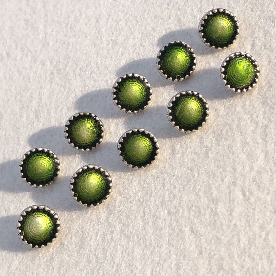 Trachtenknopf mit echtem Emaille ❖ olivgrün