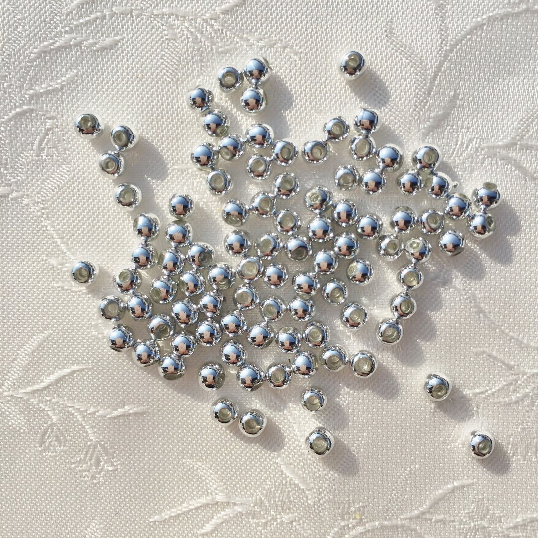 Perlen 3 mm ❖ echt versilbert