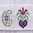 handgesticktes Monogramm ❖ apfel-violett