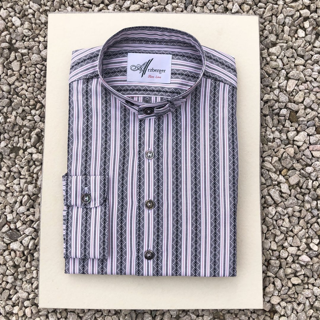 Arzberger Trachtenhemd ❖ Raute hellgrau