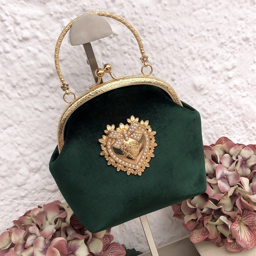 Handtasche aus Samt ❖ grün
