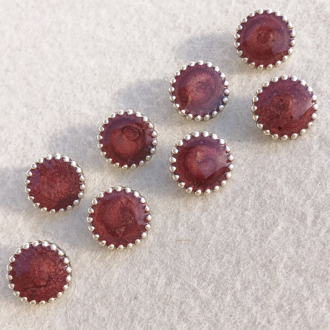 Trachtenknopf mit echtem Emaille ❖ burgund