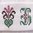 handgesticktes Monogramm ❖ grün-braun-rosa