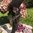 elegante Strumpfhose mit Blütenranke ❖ schwarz