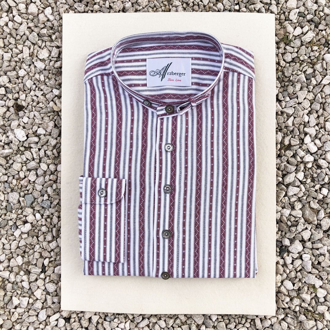 Arzberger Trachtenhemd ❖ Bettzeug weinrot