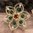 handgefertigte Blütenhaarnadel 3er Set ❖ grün-weinrot