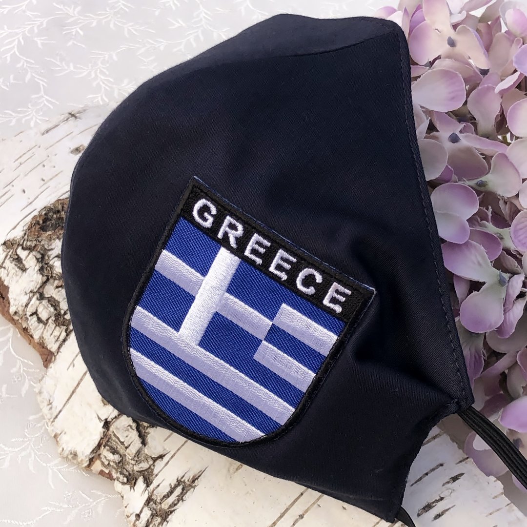 Mund-Nasen-Maske ❖ Griechenland dunkelblau