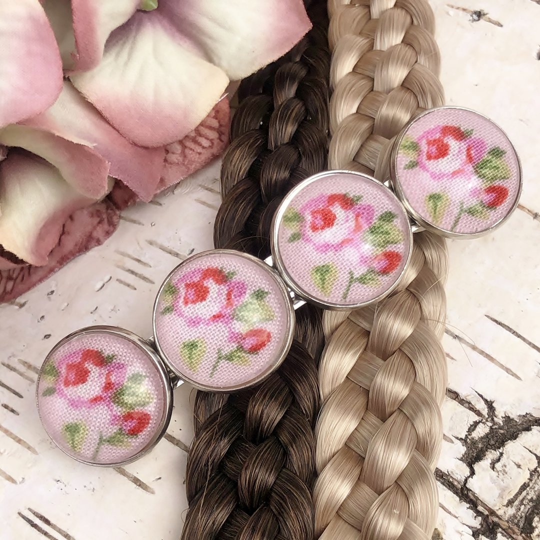 handgefertigte Haarspange mit Rosen