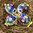 handbemalte Ostereier ❖ Steifmütterchen blau
