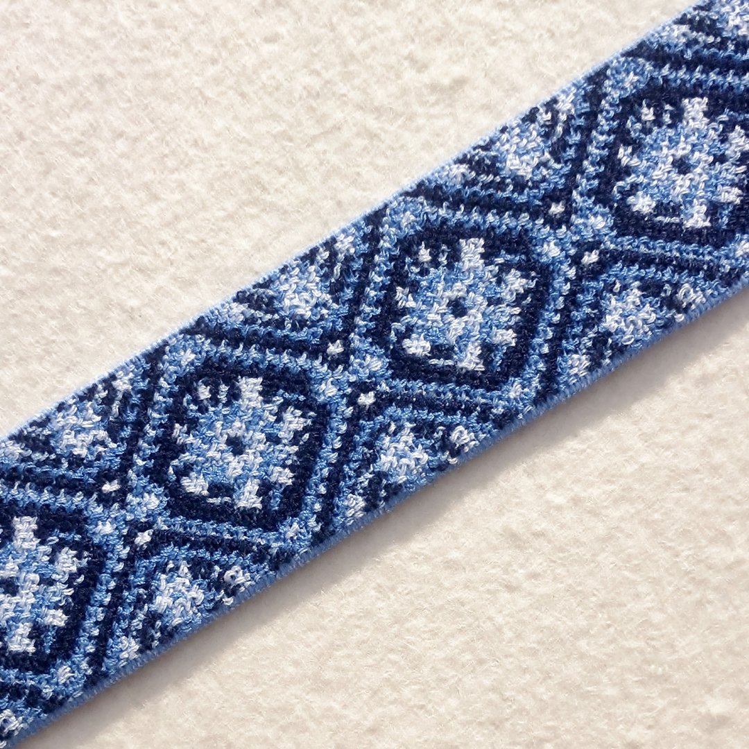 elastisches Trachtenband ❖ Rosen blau