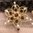 handgefertigte Blütenhaarnadel 3er Set ❖ granat mit Perle